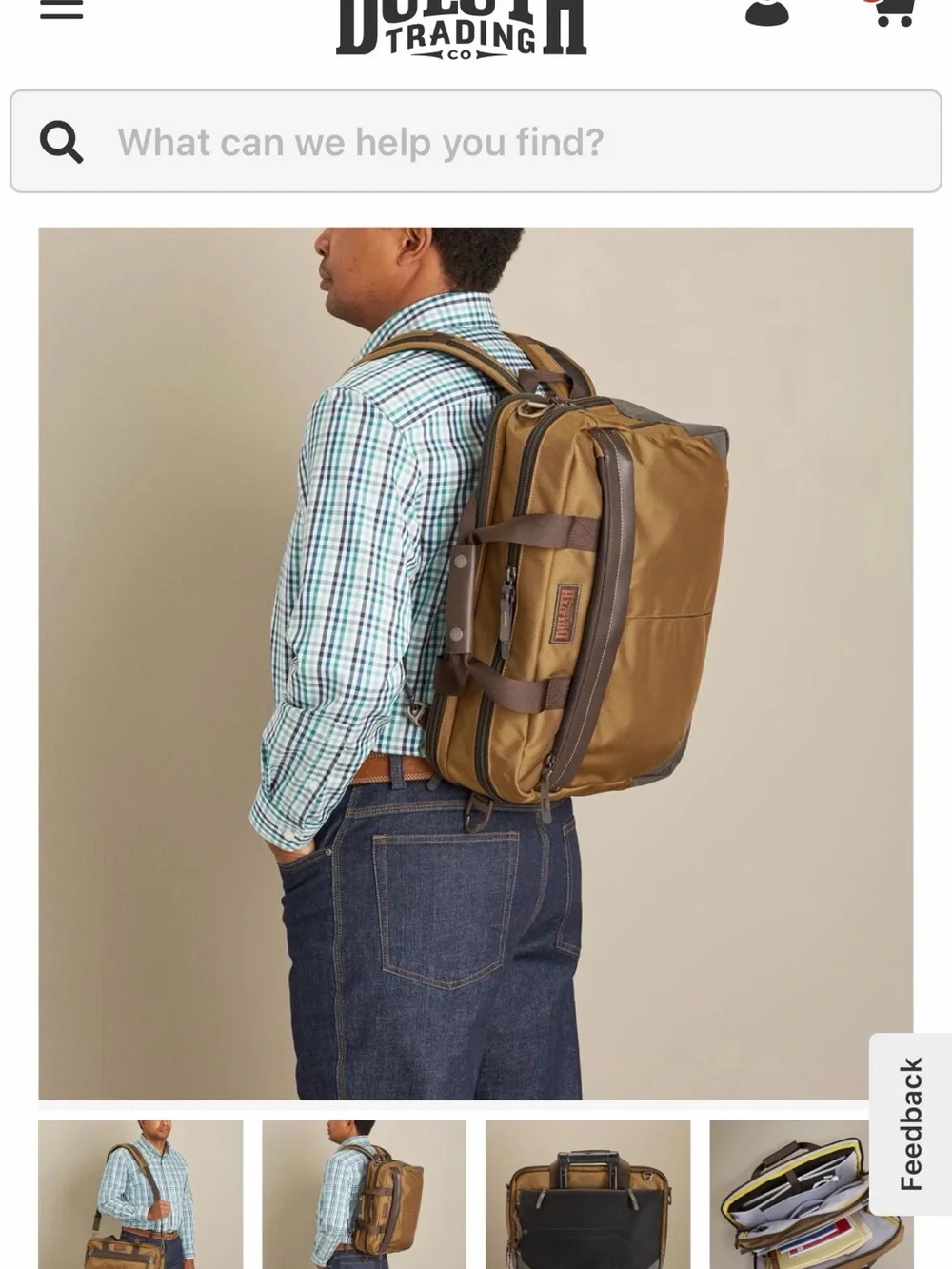Duluth Trading Co CargoBold Beefcase Messenger Bag NWOT Retails for $165+